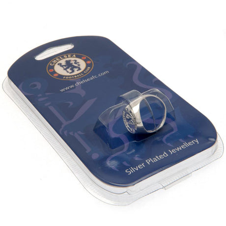 Chelsea FC Silver Plated Crest Ring Medium: 2 - Jewellery By Chelsea