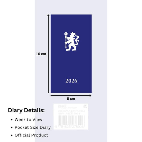 Chelsea FC Slim Diary 2026: 4 - Diaries By Chelsea