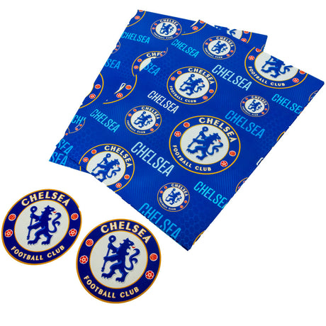 Chelsea FC Text Gift Wrap: 3 Gift Wrap & Bags By Chelsea
