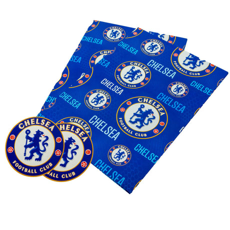 Chelsea FC Text Gift Wrap: 1 Gift Wrap & Bags By Chelsea