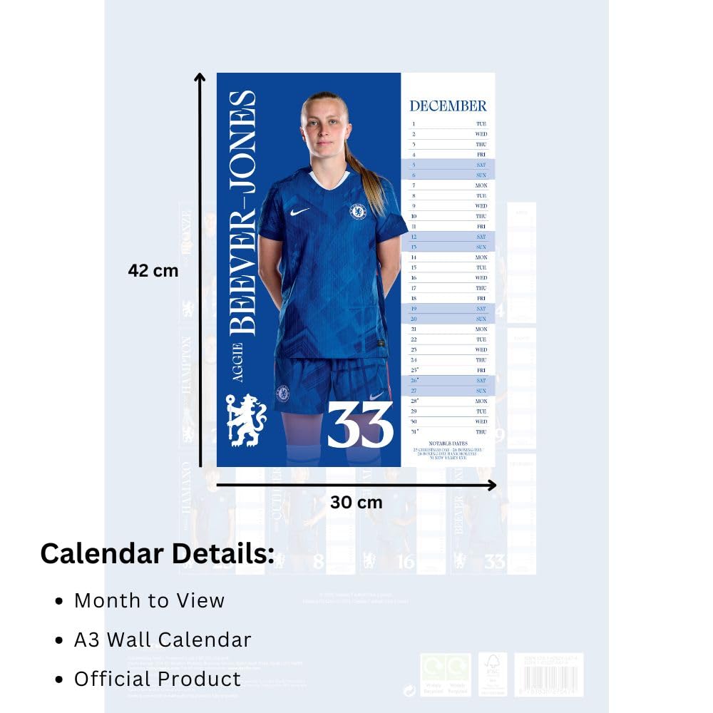 Chelsea WFC A3 Calendar 2026: 5 - Calendars By Chelsea