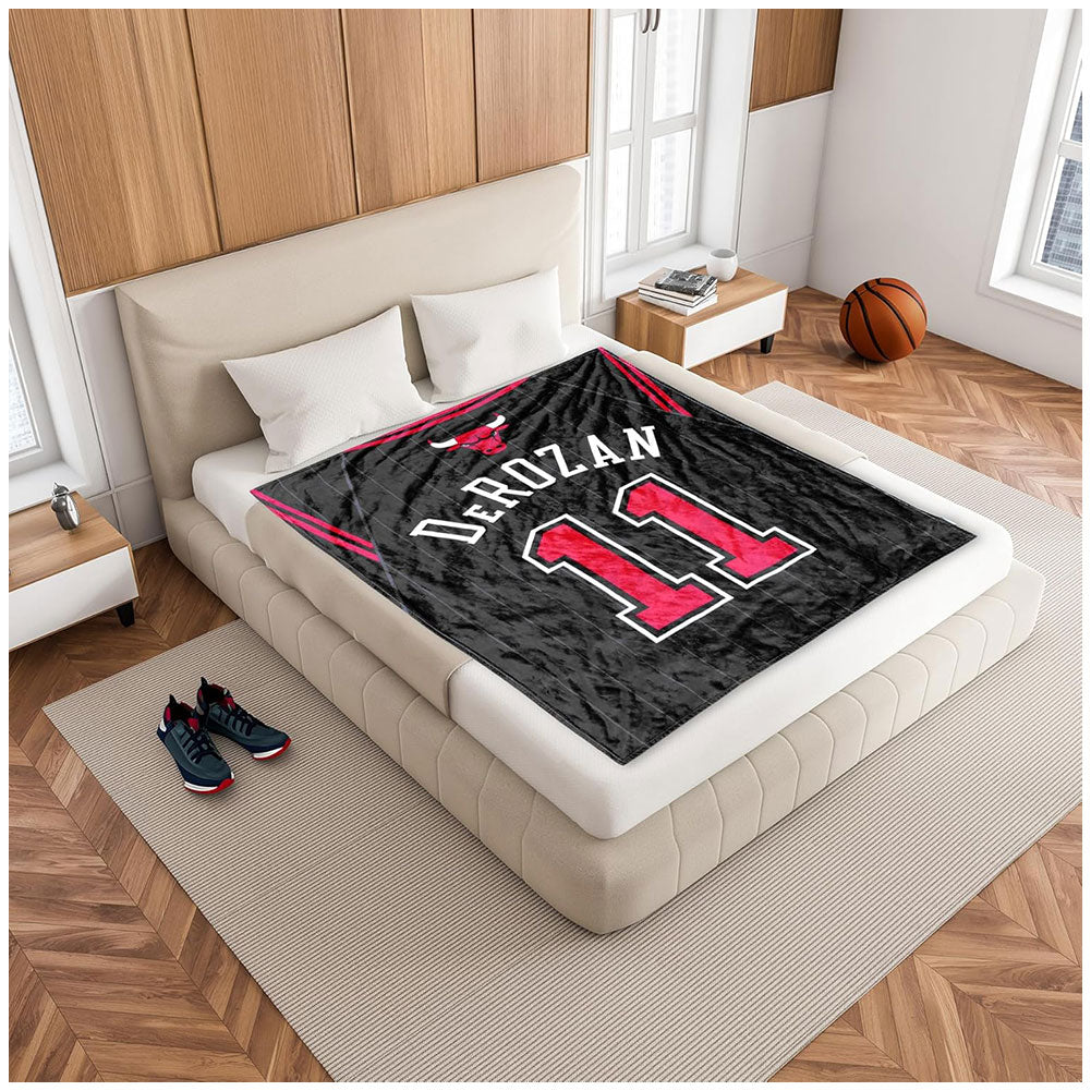 Chicago Bulls De Rozan Luxury Throw Blanket: 3 - Blankets By American Sports