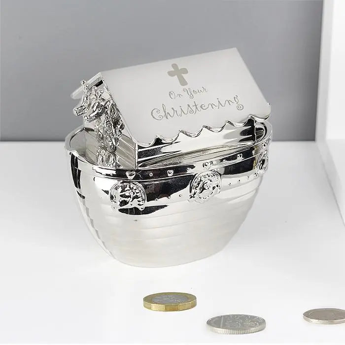 Christening Noahs Ark Money Box: 1 - Money Boxes By Gift Moments