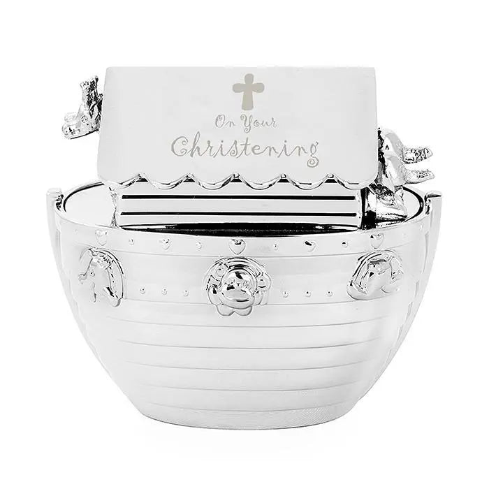 Christening Noahs Ark Money Box: 3 - Money Boxes By Gift Moments