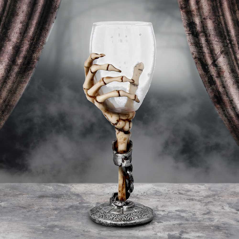 Claw Skeleton Hand Wine Glass Goblet 21cm: 1 - Goblets & Chalices By Gift Moments