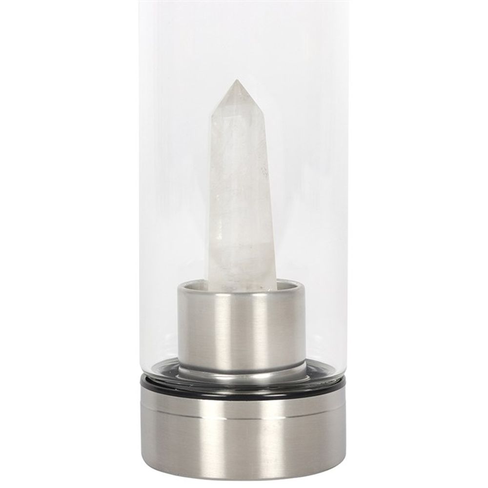 Clear Quartz Energising Glass Water Bottle: 2 - Water Bottles By Gift Moments