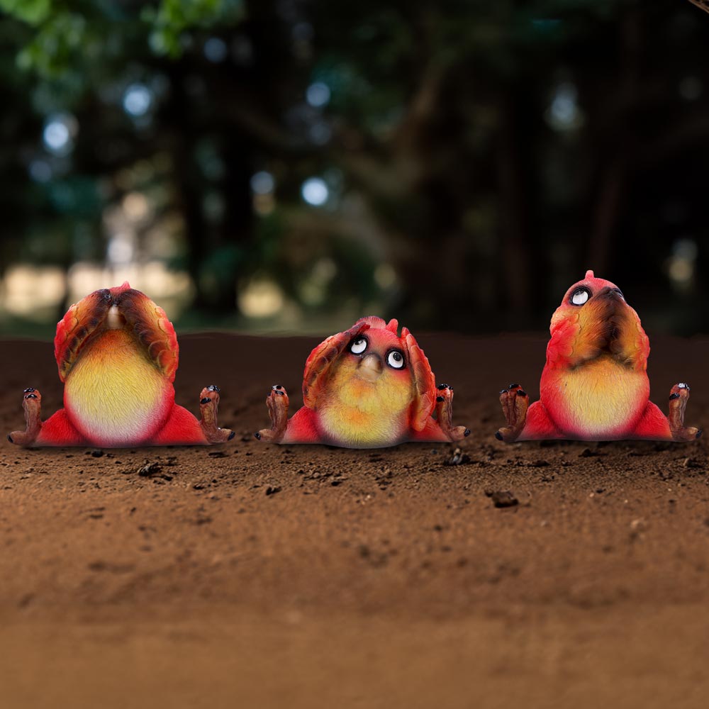 Comical Three Wise Bird Figurines: 1 - Figures & Collectables By Gift Moments