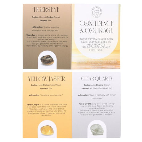 Confidence & Courage Healing Crystal Set: 4 - By Gift Moments