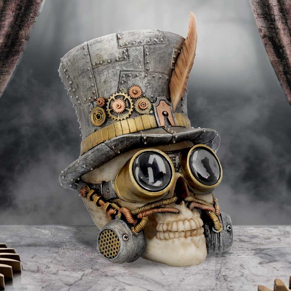 Count Archibald Steampunk Top Hat Skull 19.5cm: 1 - Figures & Collectables By Gift Moments