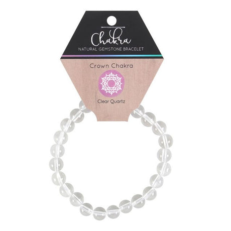 Crown Chakra Clear Quartz Gemstone Bracelet: 2 - Bracelets By Gift Moments