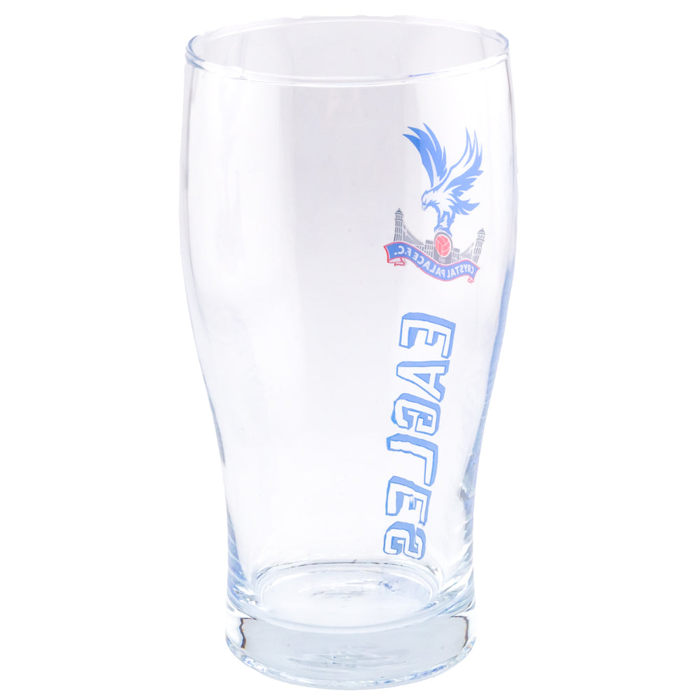 Crystal Palace FC Tulip Pint Glass: 2 Glassware By Crystal Palace