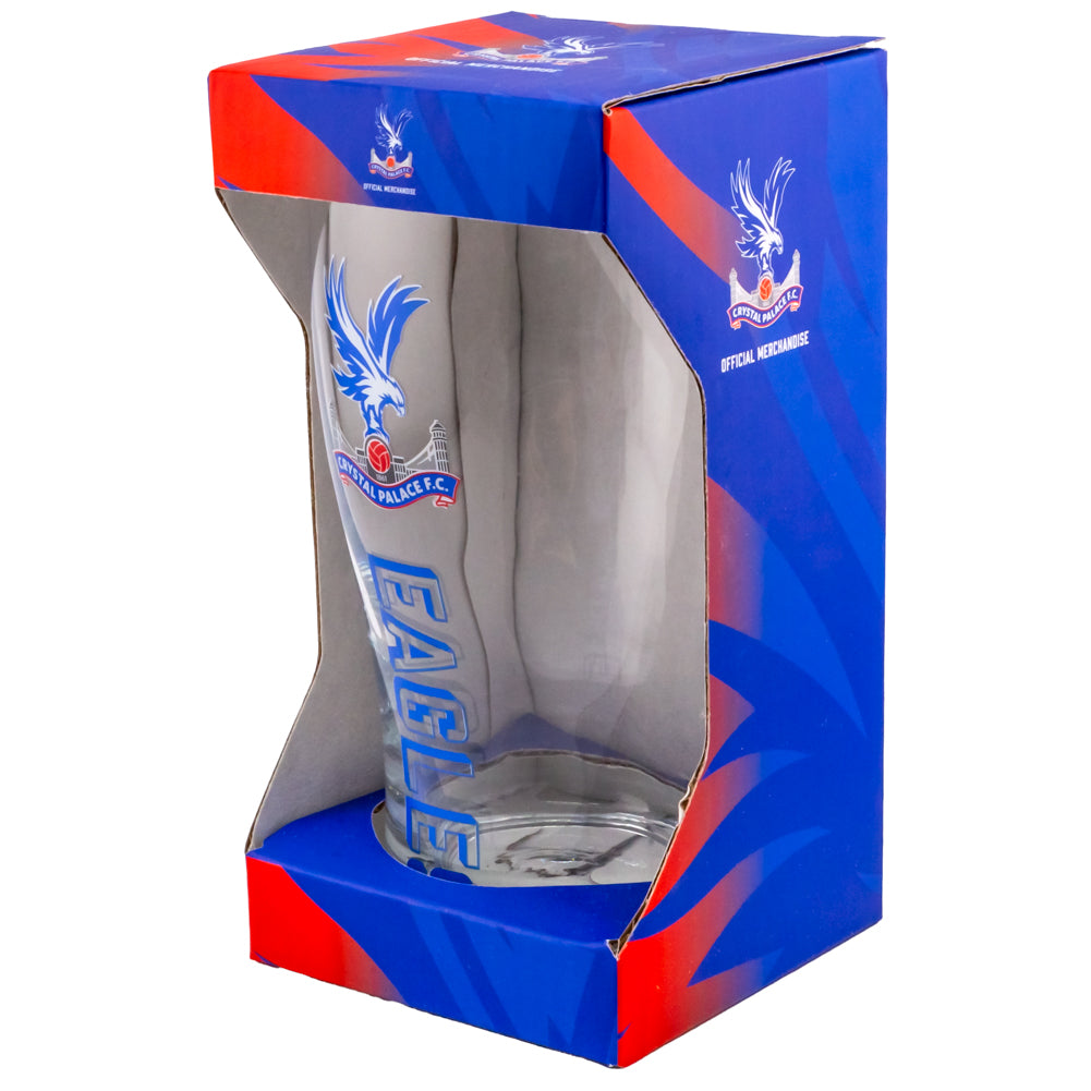 Crystal Palace FC Tulip Pint Glass: 3 Glassware By Crystal Palace