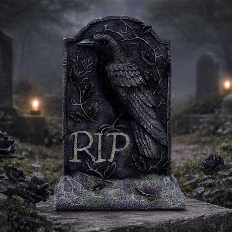 The Last Perch Gothic Raven Gravestone 25.3cm - Shop Figurines Medium (15-29cm) At Gift Moments - 1