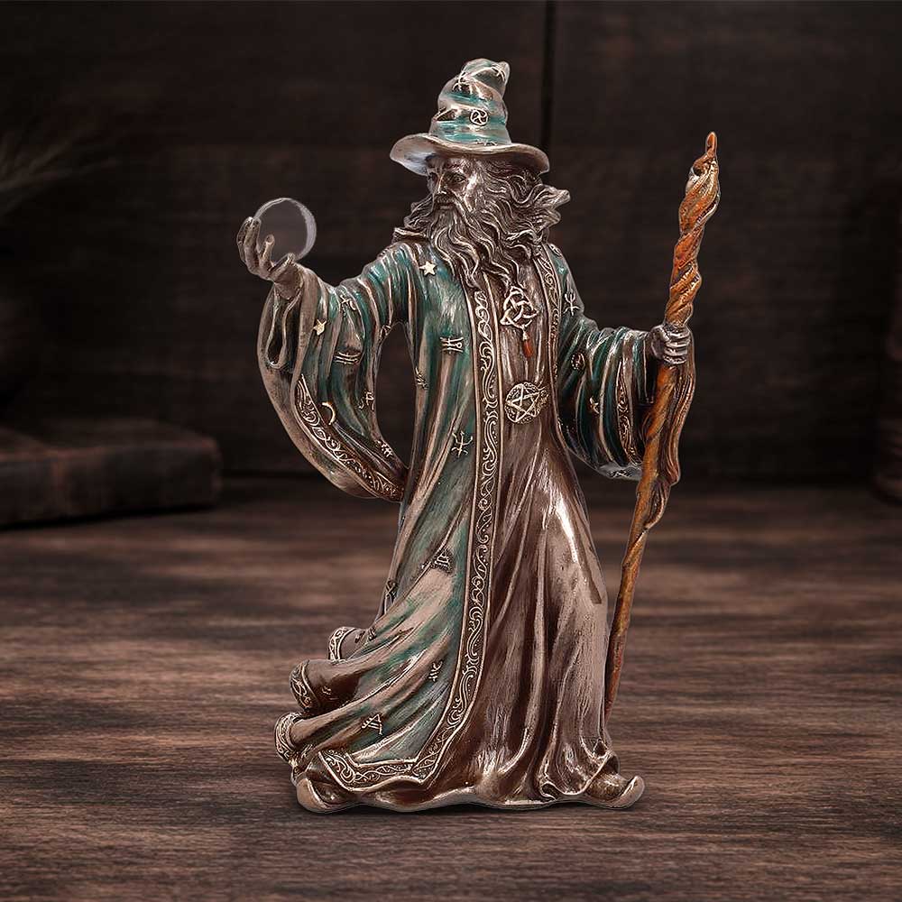 The Sorcerer Bronze Figurine 20cm - Shop Figurines Medium (15-29cm) At Gift Moments - 1