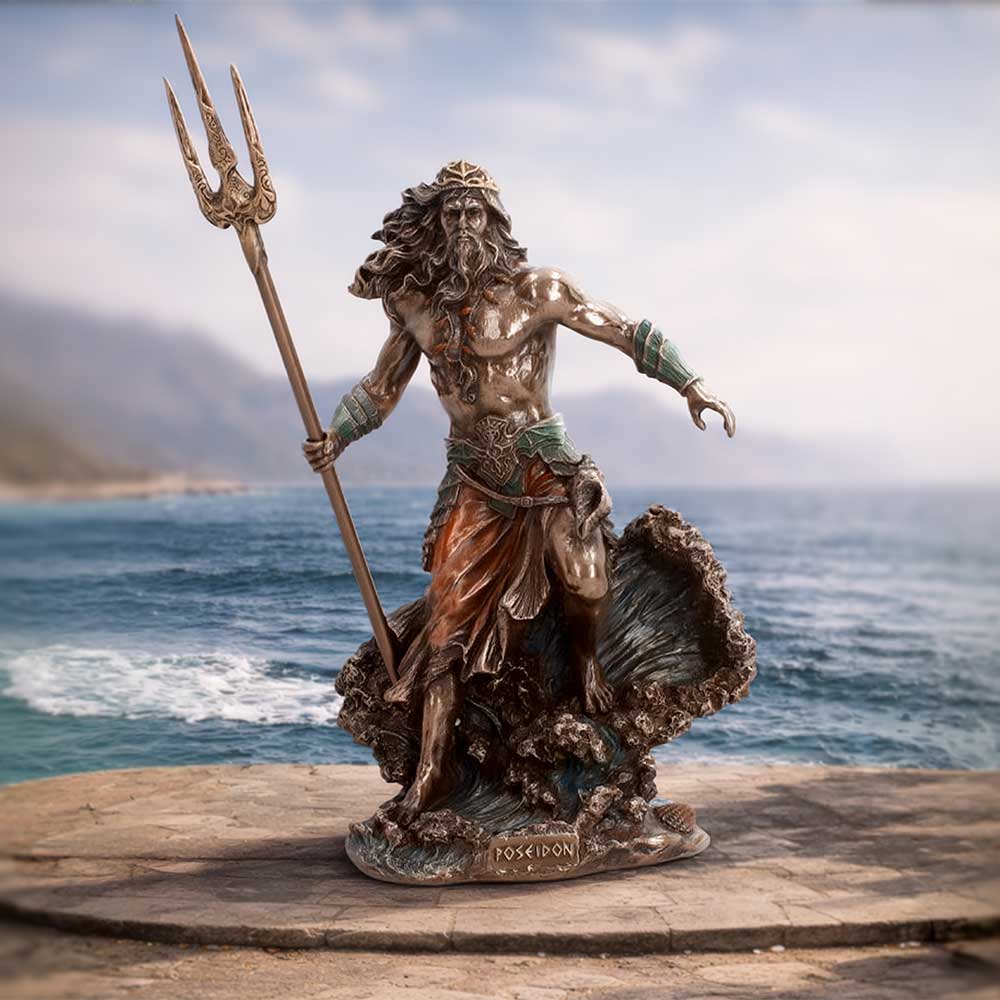 Poseidon Greek God of the Sea Figurine 25.2cm - Shop Figurines Medium (15-29cm) At Gift Moments - 1