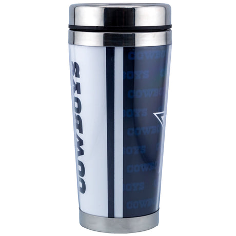 Dallas Cowboys Full Wrap Travel Mug: 3 - Mugs By American Sports