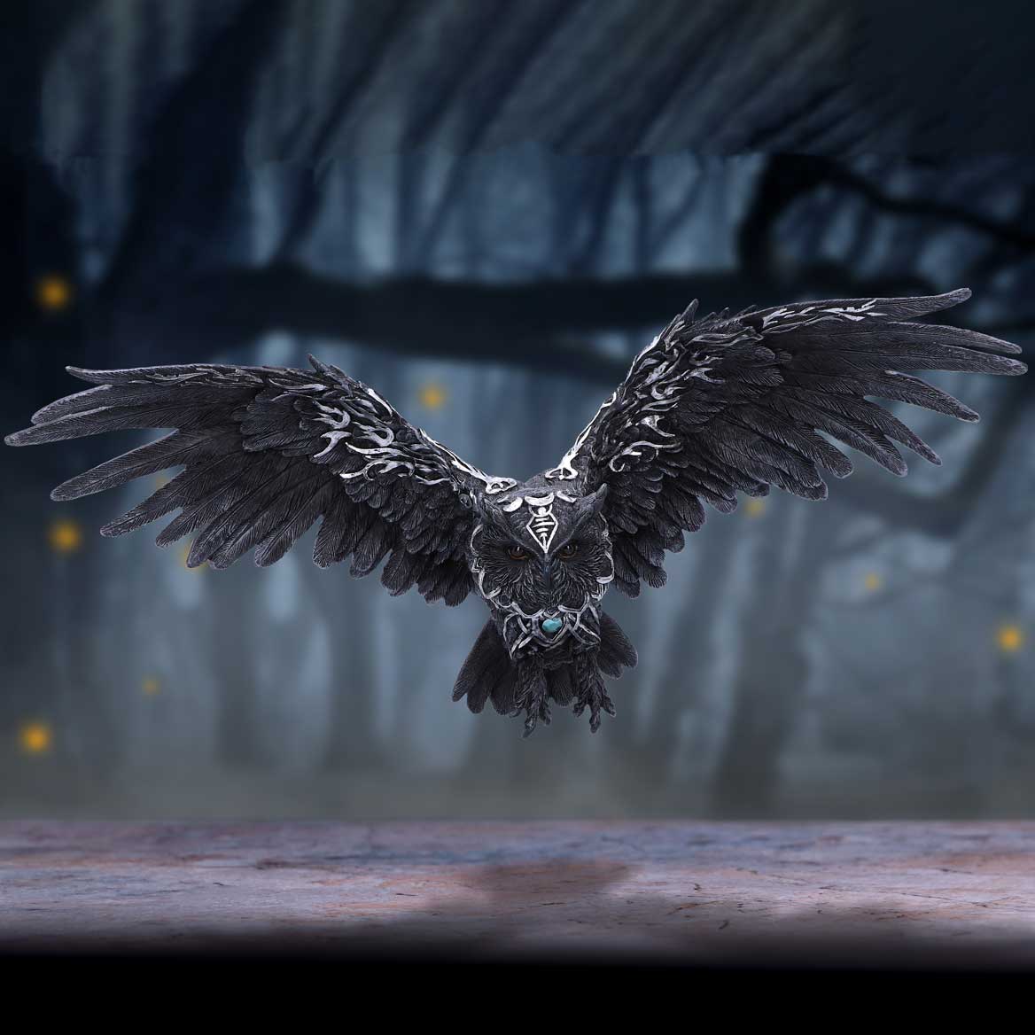 Dark Feather Owl Wall Plaque 55cm: 1 - Wall Hanging Sculptures By Gift Moments