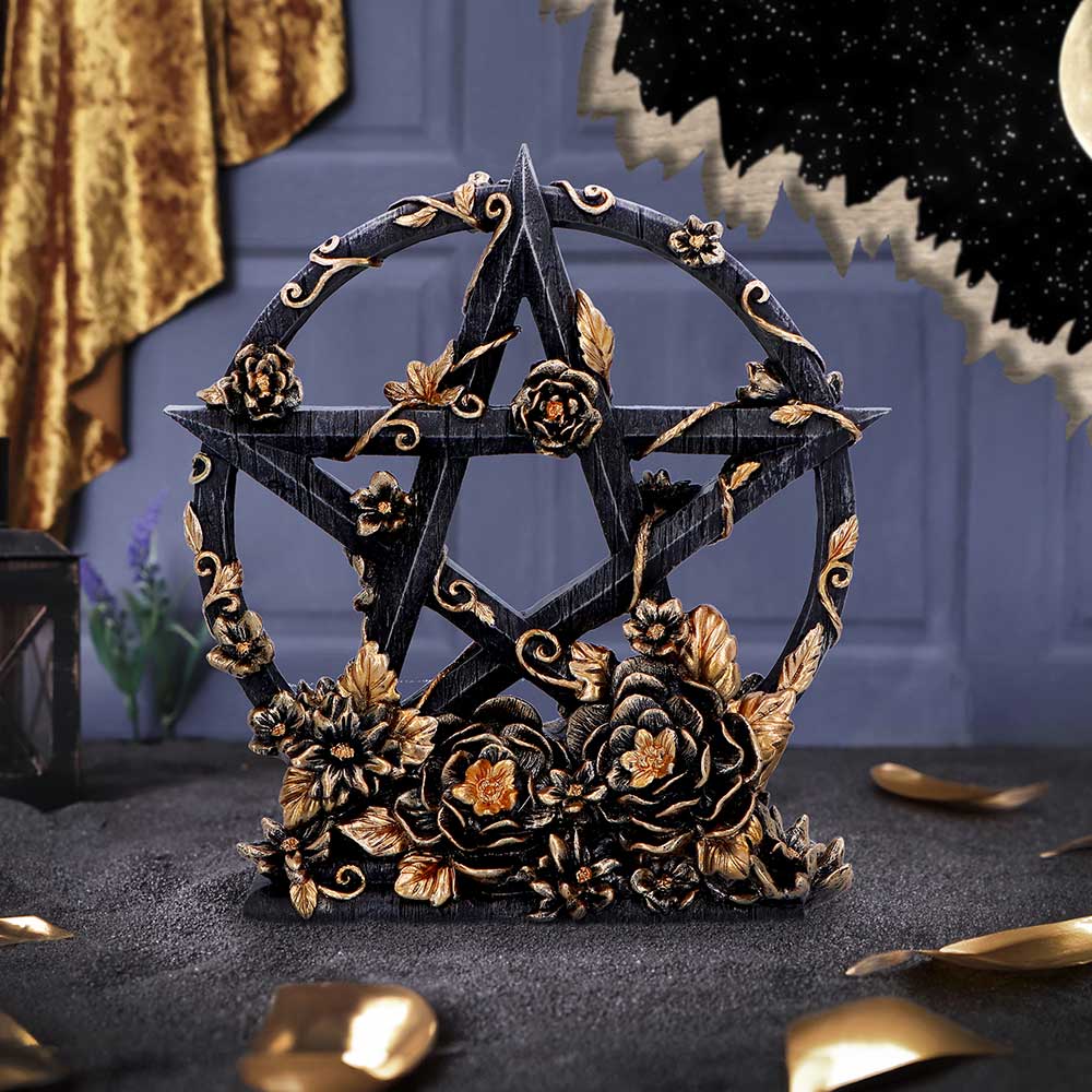 Dark Floral Decorative Pentagram Ornament - Shop Figures & Collectables At Gift Moments - 1