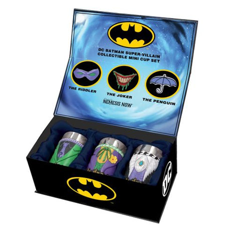 DC Batman Villain Mini Cup Set Joker Riddler and Penguin: 4 - Shot Glasses By Batman