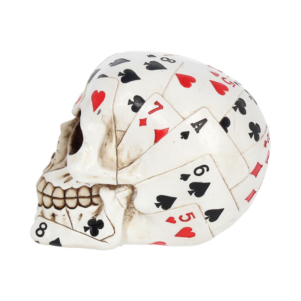 Dead Mans Hand Playing Card Skull Ornament: 4 - Figurines Medium (15-29cm) By Gift Moments