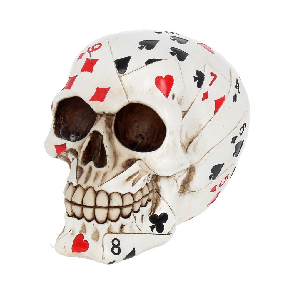 Dead Mans Hand Playing Card Skull Ornament: 3 - Figurines Medium (15-29cm) By Gift Moments