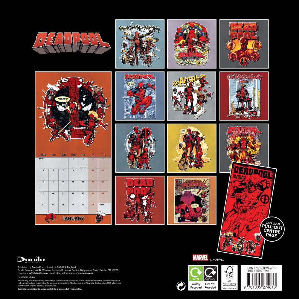 Deadpool Square Calendar 2026: 3 - Calendars By Deadpool