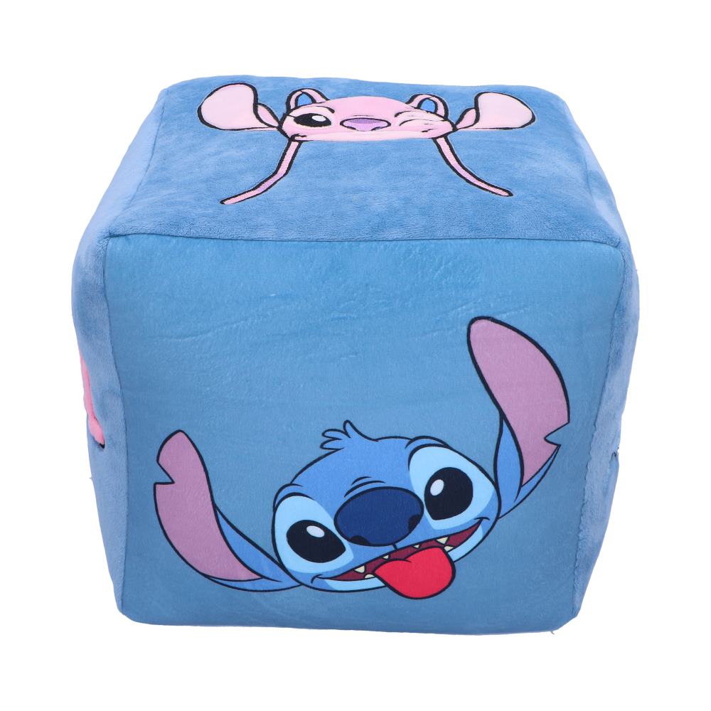 Disney Stitch and Angel Cube Cushion in Blue: 2 - Cushions By Lilo & Stitch