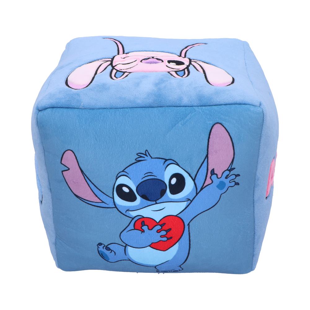 Disney Stitch and Angel Cube Cushion in Blue: 4 - Cushions By Lilo & Stitch
