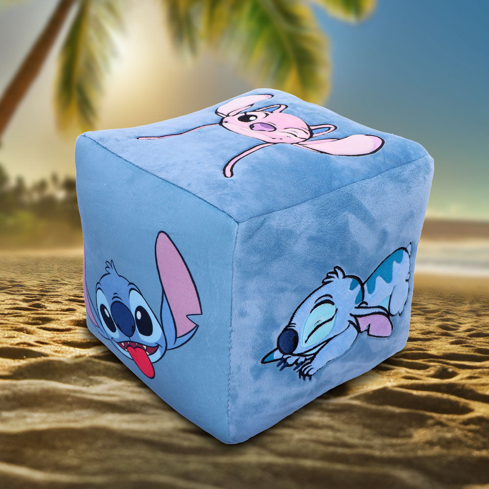 Disney Stitch and Angel Cube Cushion in Blue: 1 - Cushions By Lilo & Stitch