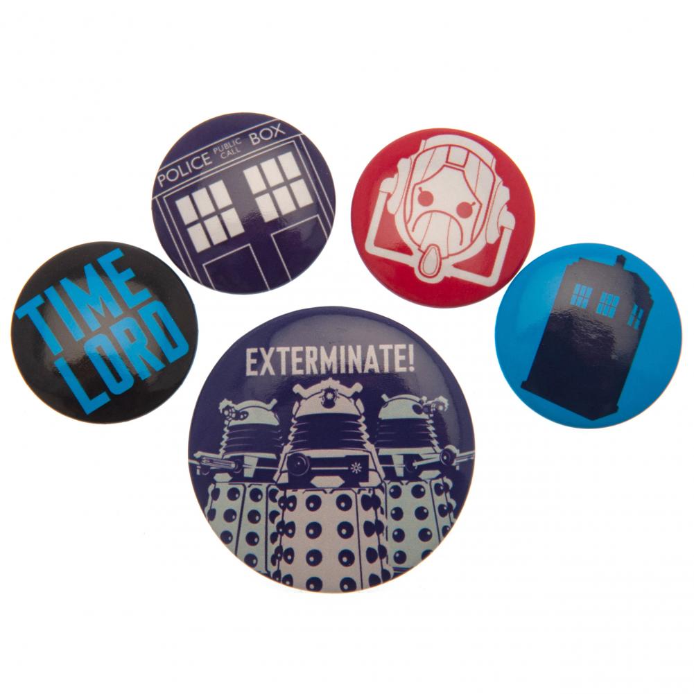 Doctor Who Button Badge Set: 1 Badges By Doctor