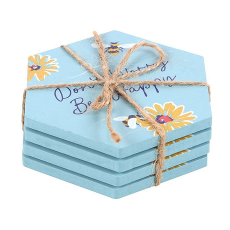Don’t Worry Be Happy Coaster Set: 1 - Coasters By Gift Moments