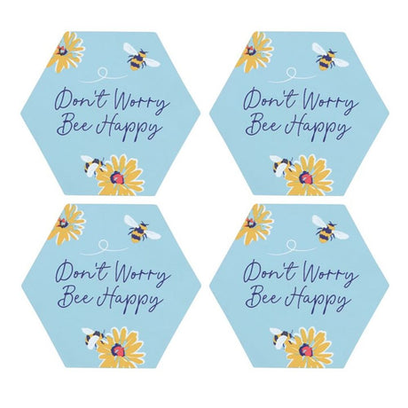 Don’t Worry Be Happy Coaster Set: 2 - Coasters By Gift Moments