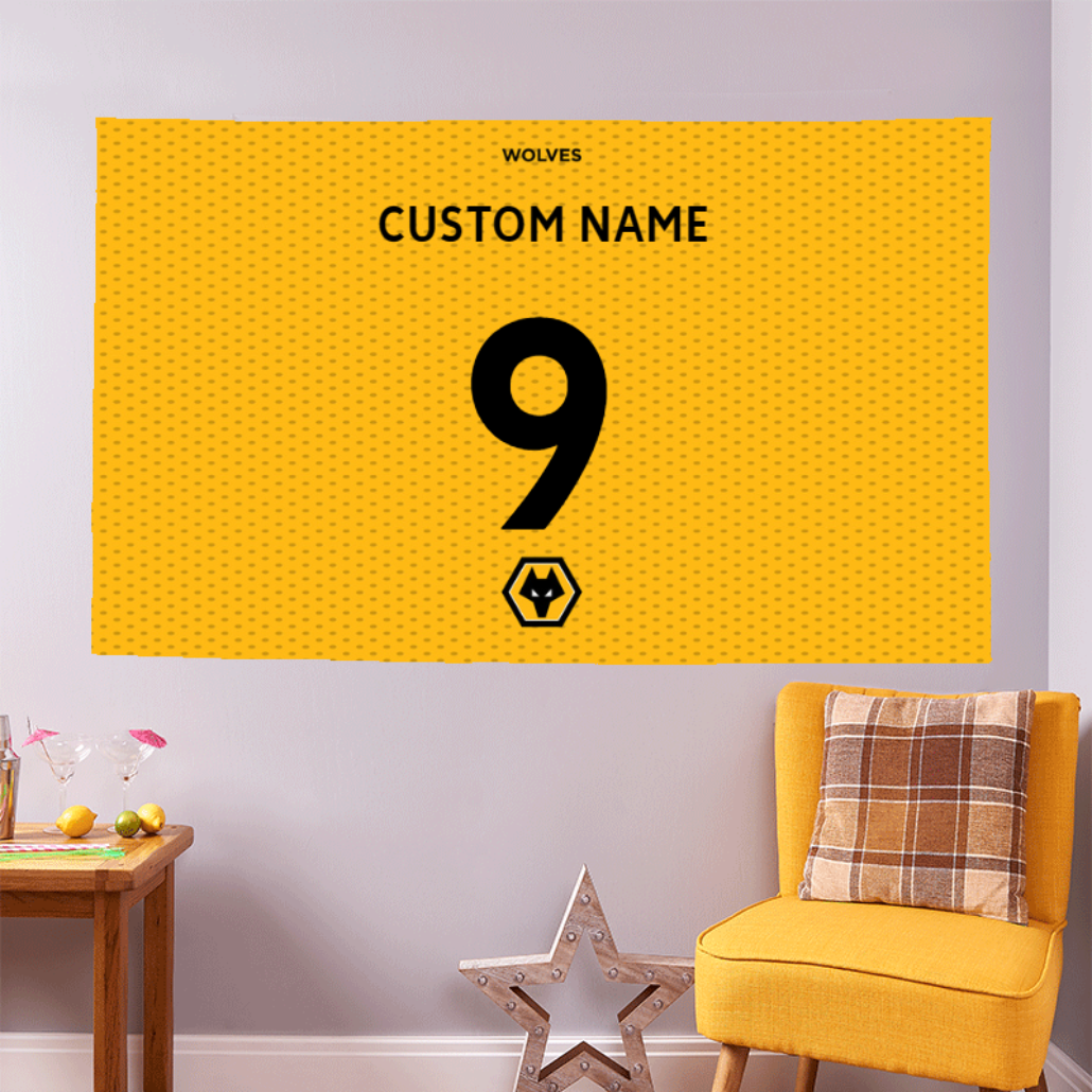 Personalised Wolverhampton Wanderers Back of Shirt 5ft x 3ft Banner