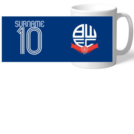 Personalised Bolton Wanderers Retro Shirt Mug