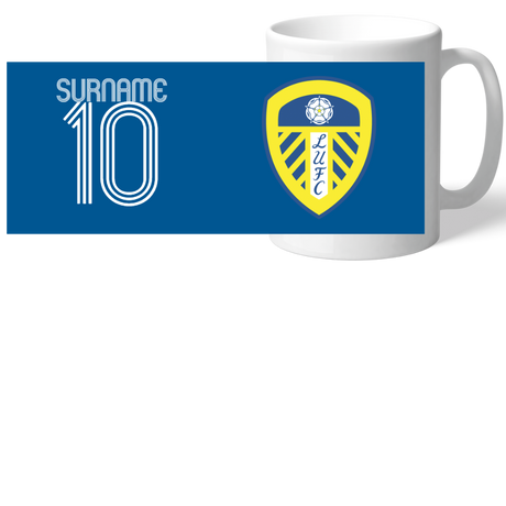Personalised Leeds United FC Retro Shirt Mug