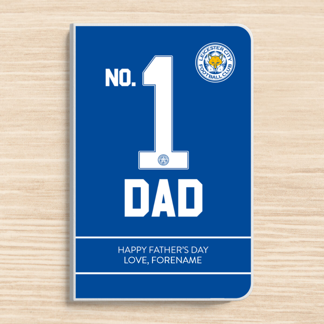 Personalised Leicester City FC Father's Day A5 Notebook