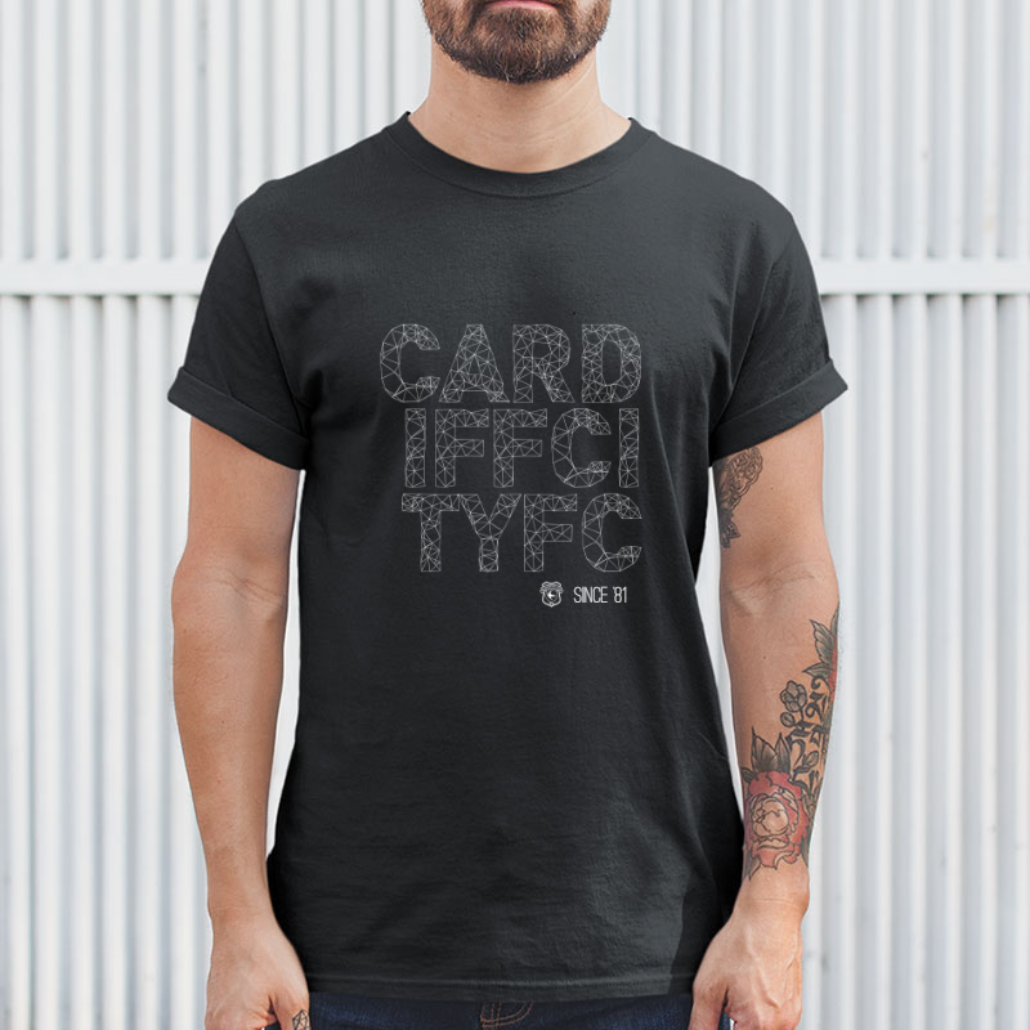 Personalised Cardiff City FC Wireframe Men's T-Shirt
