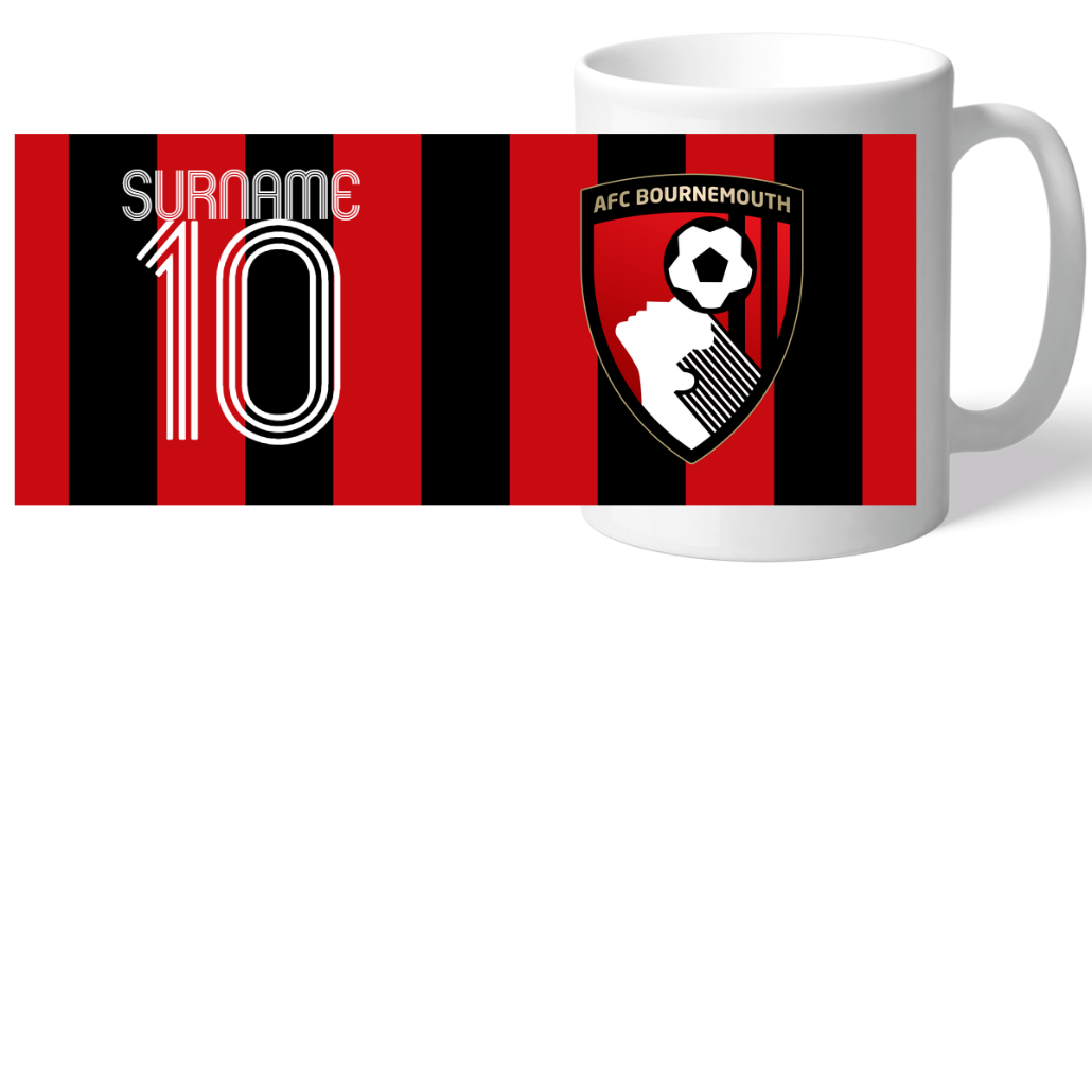 Personalised AFC Bournemouth Retro Shirt Mug