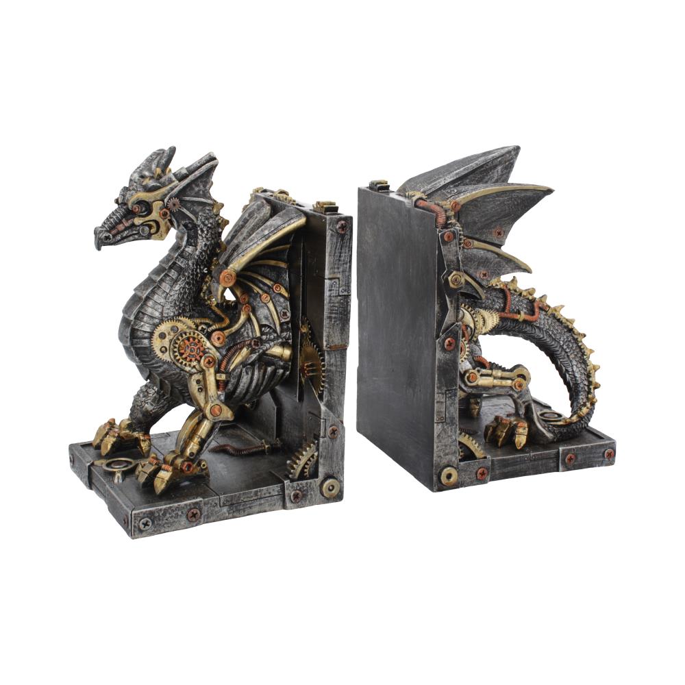 Dracus Machina Steampunk Dragon Bookends 27cm: 2 - Bookends By Gift Moments