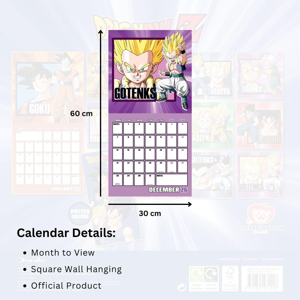Dragon Ball Z Square Calendar 2026: 5 - Calendars By Dragon Ball