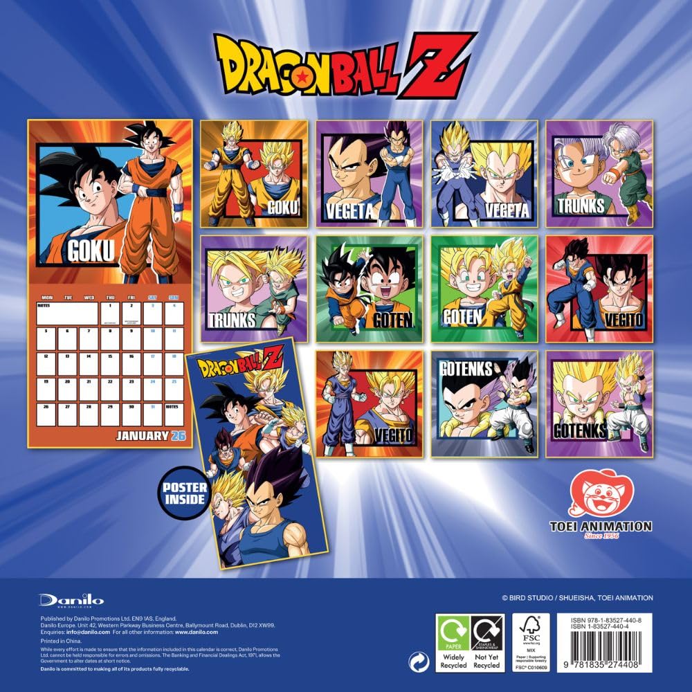 Dragon Ball Z Square Calendar 2026: 4 - Calendars By Dragon Ball