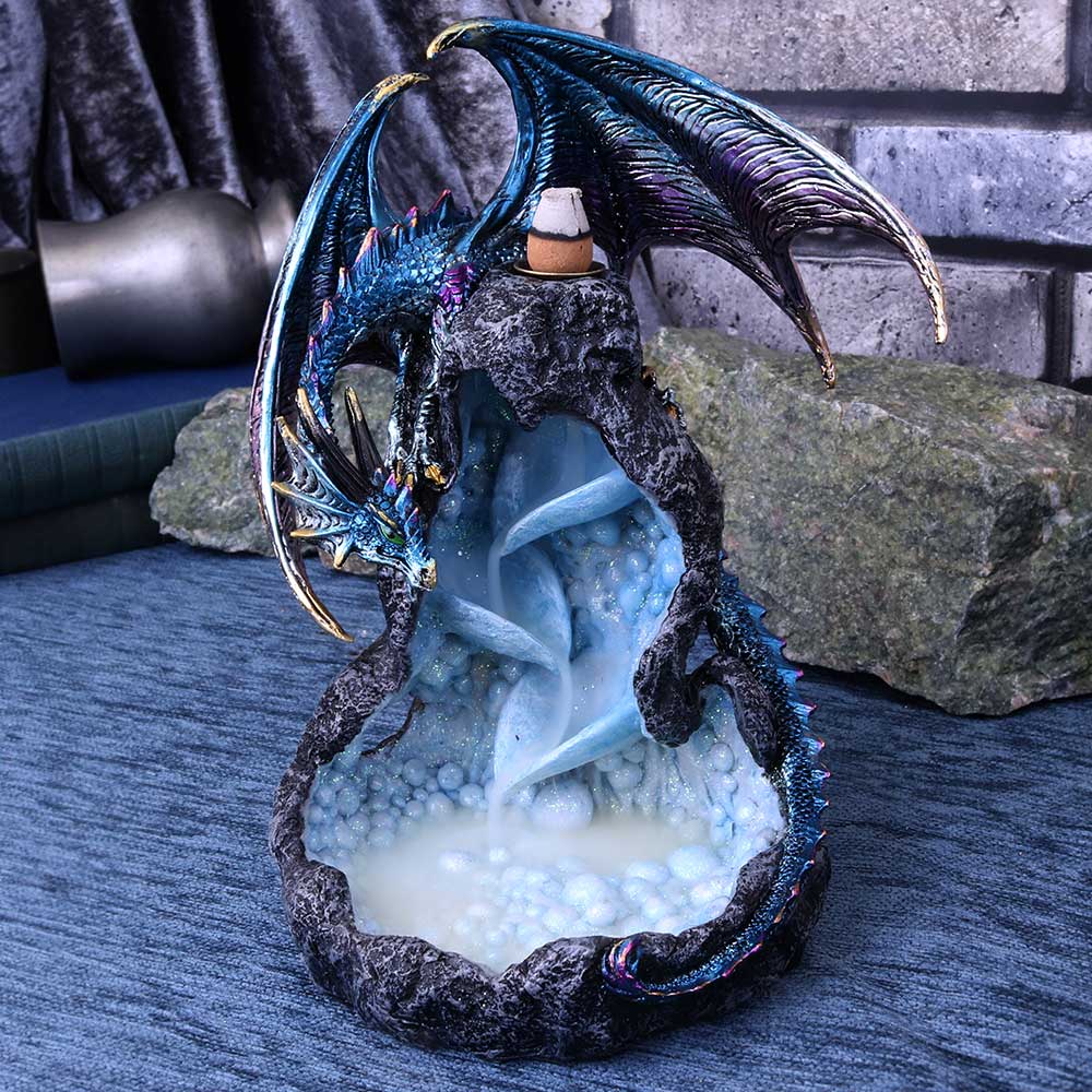 Dragons Intrigue Metallic Dragon Backflow Incense Burner: 1 - Incense Holders By Gift Moments