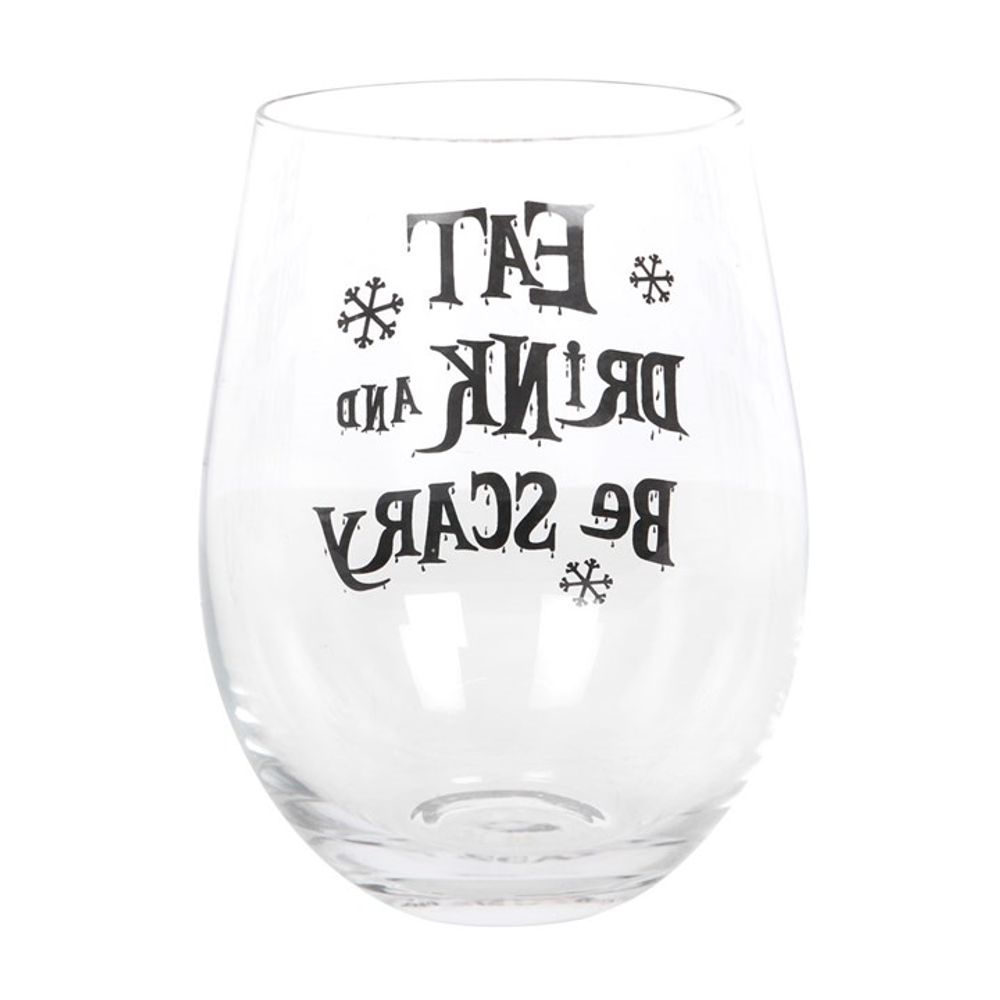 Eat Drink & Be Scary Stemless Glass: 3 - Glassware By Gift Moments
