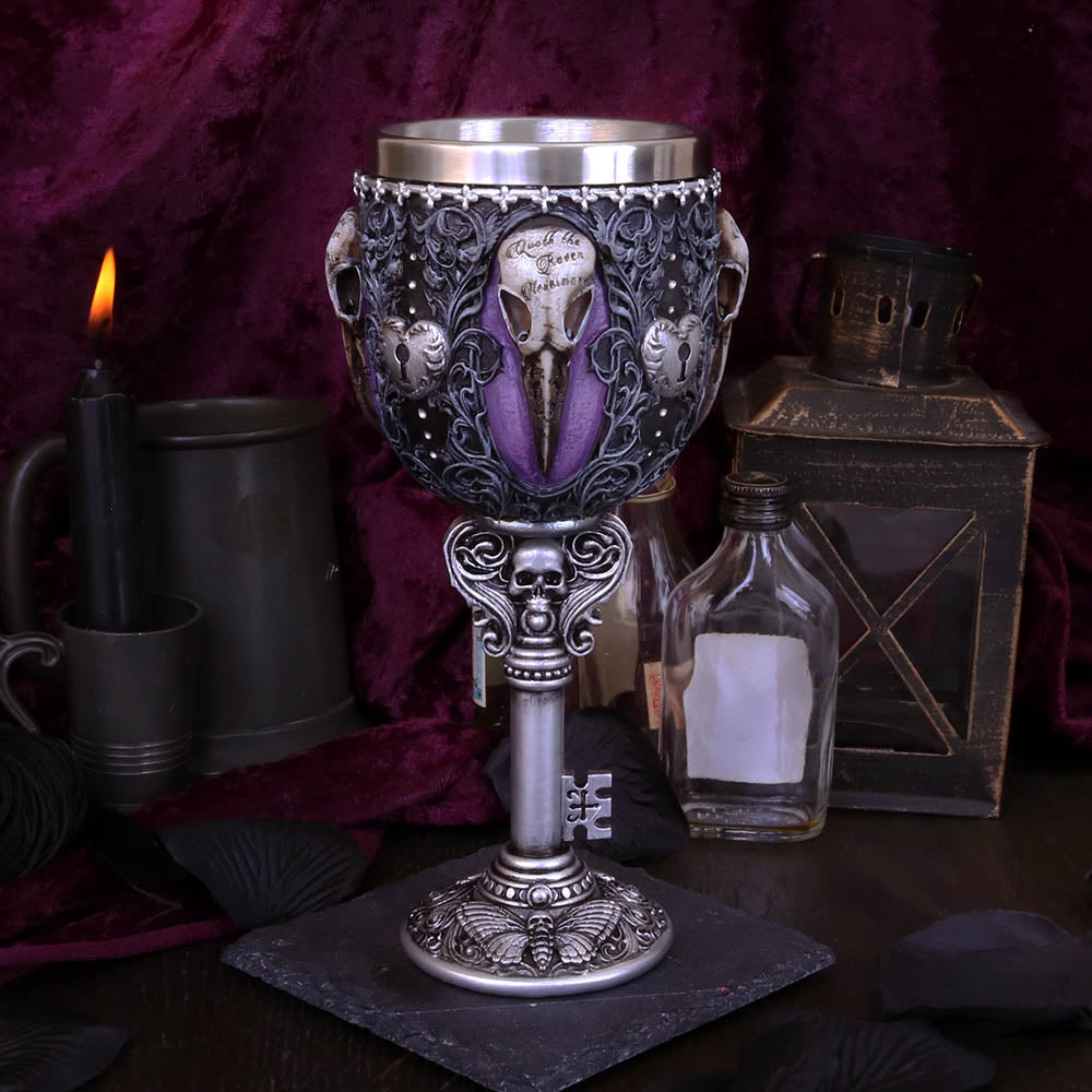 Edgar Allen Poe Nevermore Raven Goblet - Shop Goblets & Chalices At Gift Moments - 1