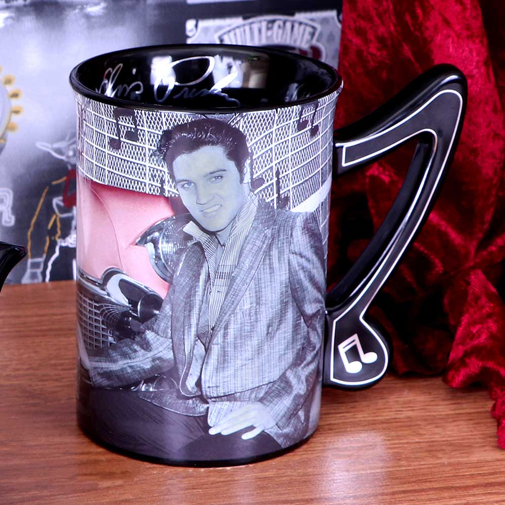 Elvis Presley with Pink Cadillac Drinking Mug: 1 - Mugs By Elvis Presley