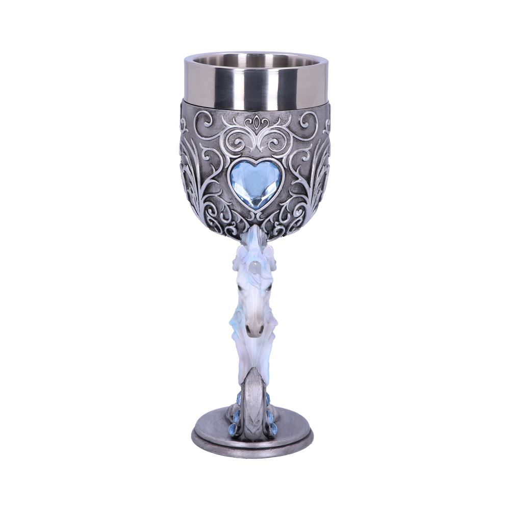 Enchanted Hearts Twin Unicorn Heart Set of Two Goblets: 4 - Goblets & Chalices By NN Designs