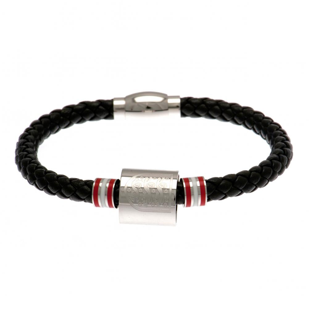 England FA Colour Ring Leather Bracelet: 2 - Jewellery By England