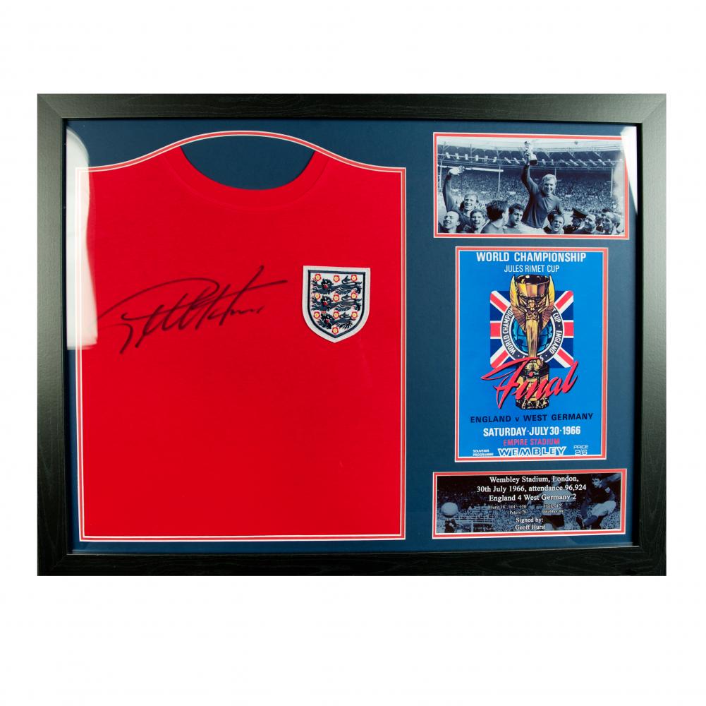 England FA Sir Geoff Hurst Signed Shirt (Framed): 1 - Signed Memorabilia By England