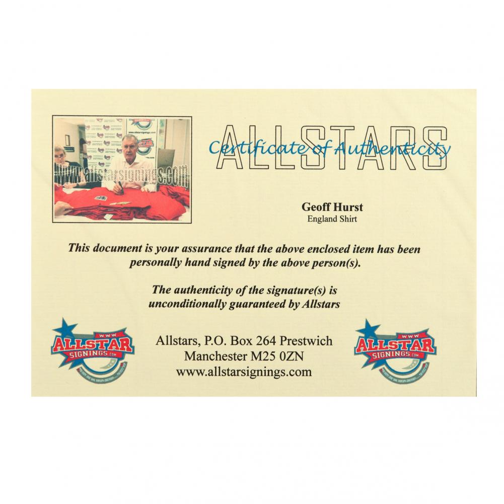 England FA Sir Geoff Hurst Signed Shirt (Framed): 5 - Signed Memorabilia By England