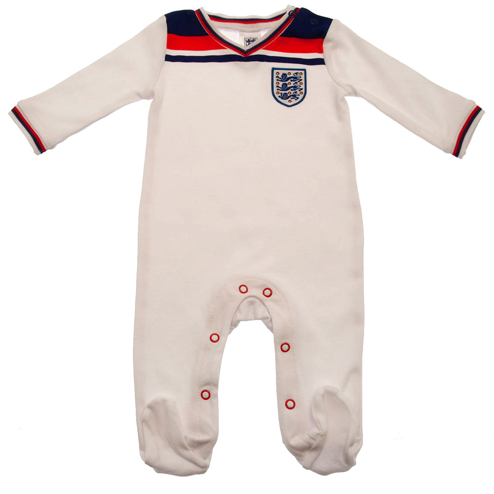 England FA Sleepsuit 82 Retro 6-9 Mths: 1 - Baby Clothing By England